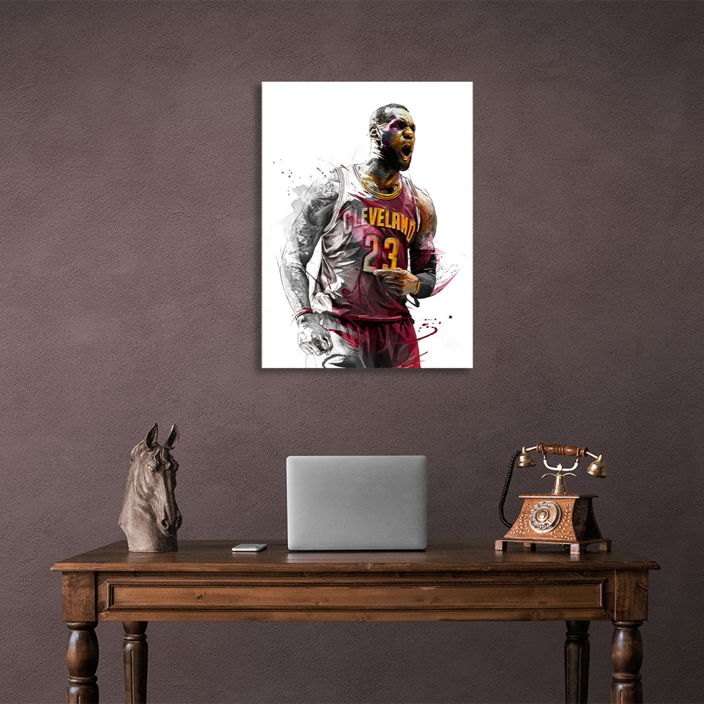 Leinwandbild mit Basketballspieler LeBron James