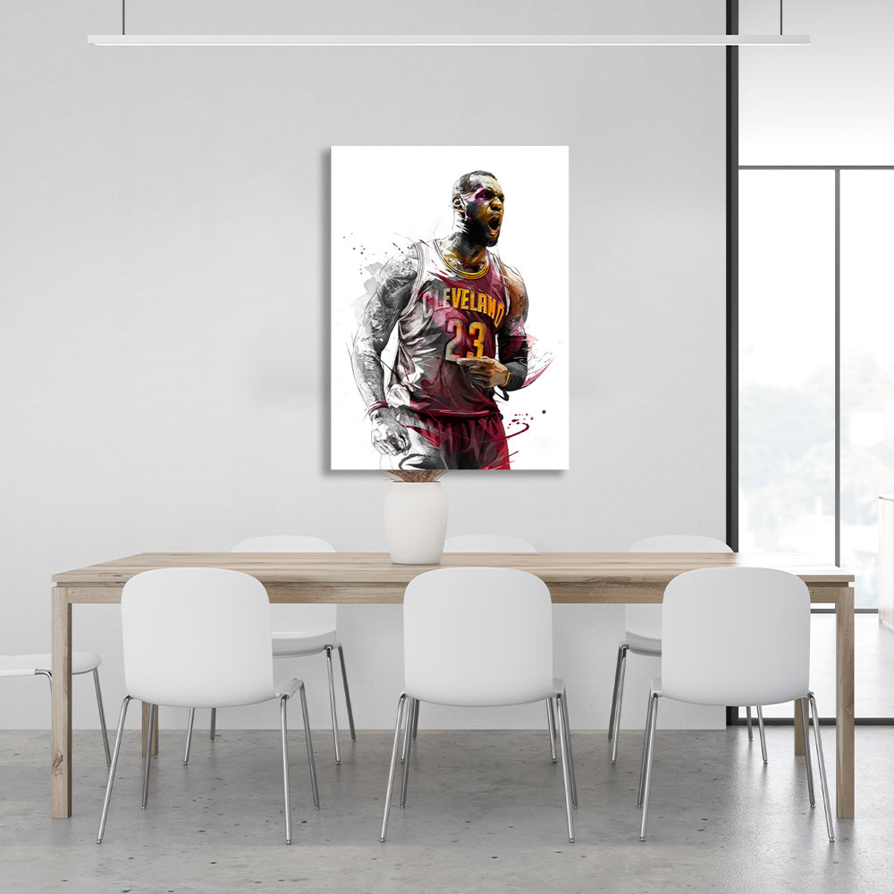 Basketball player LeBron James Canvas Wall Art Print