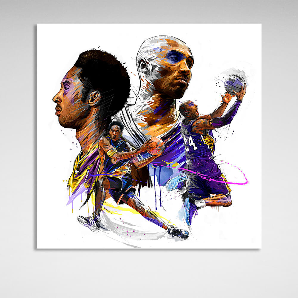 Basketball player Kobe Bryant Canvas Wall Art Print