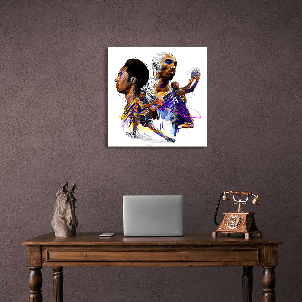 Leinwandbild, Wandbild mit Basketballspieler Kobe Bryant