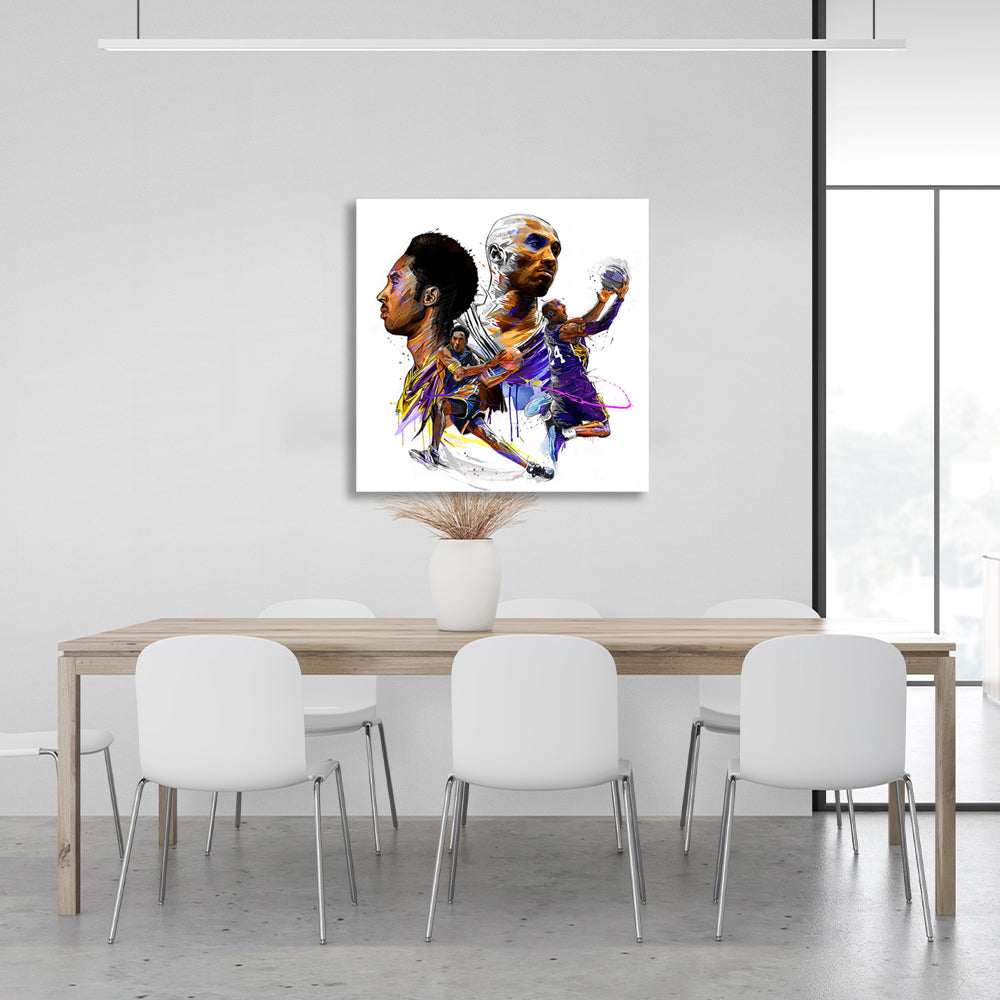 Leinwandbild, Wandbild mit Basketballspieler Kobe Bryant