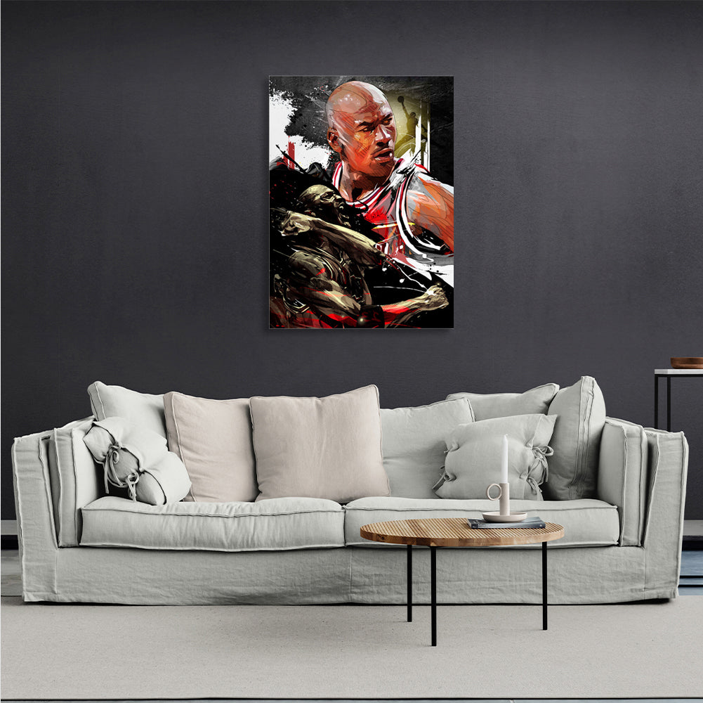 Basketball player Michael Jordan Canvas Wall Art Print