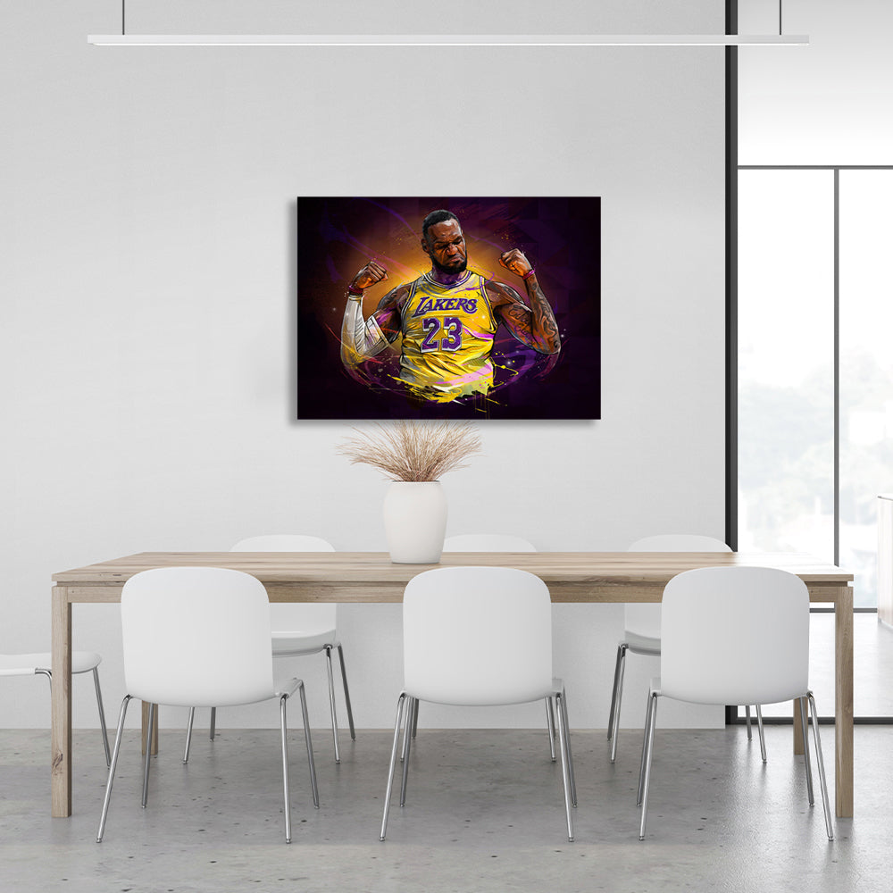 Leinwandbild „LeBron James“, Basketballspieler der Los Angeles Lakers, Wandbild