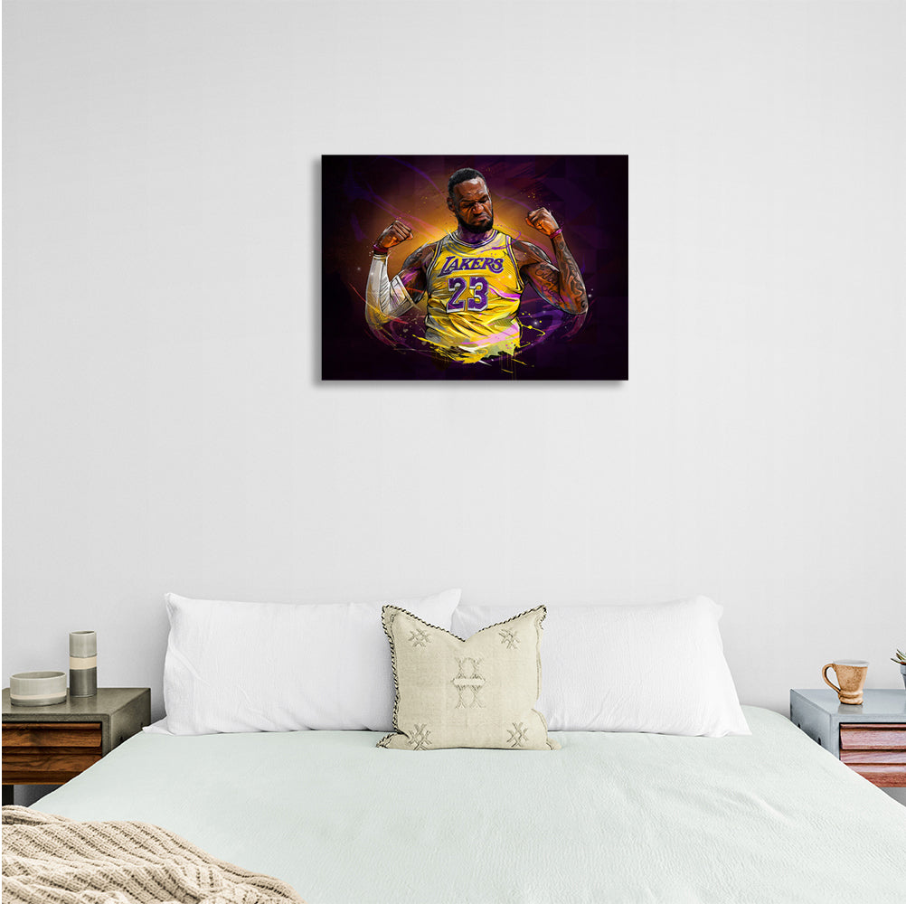 Leinwandbild „LeBron James“, Basketballspieler der Los Angeles Lakers, Wandbild