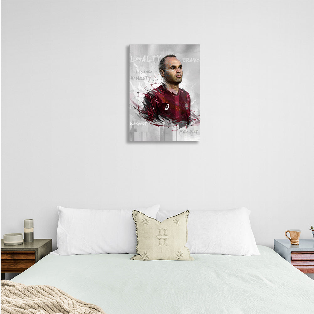 Kunstdruck auf Leinwand mit Fußballspieler Andres Iniesta