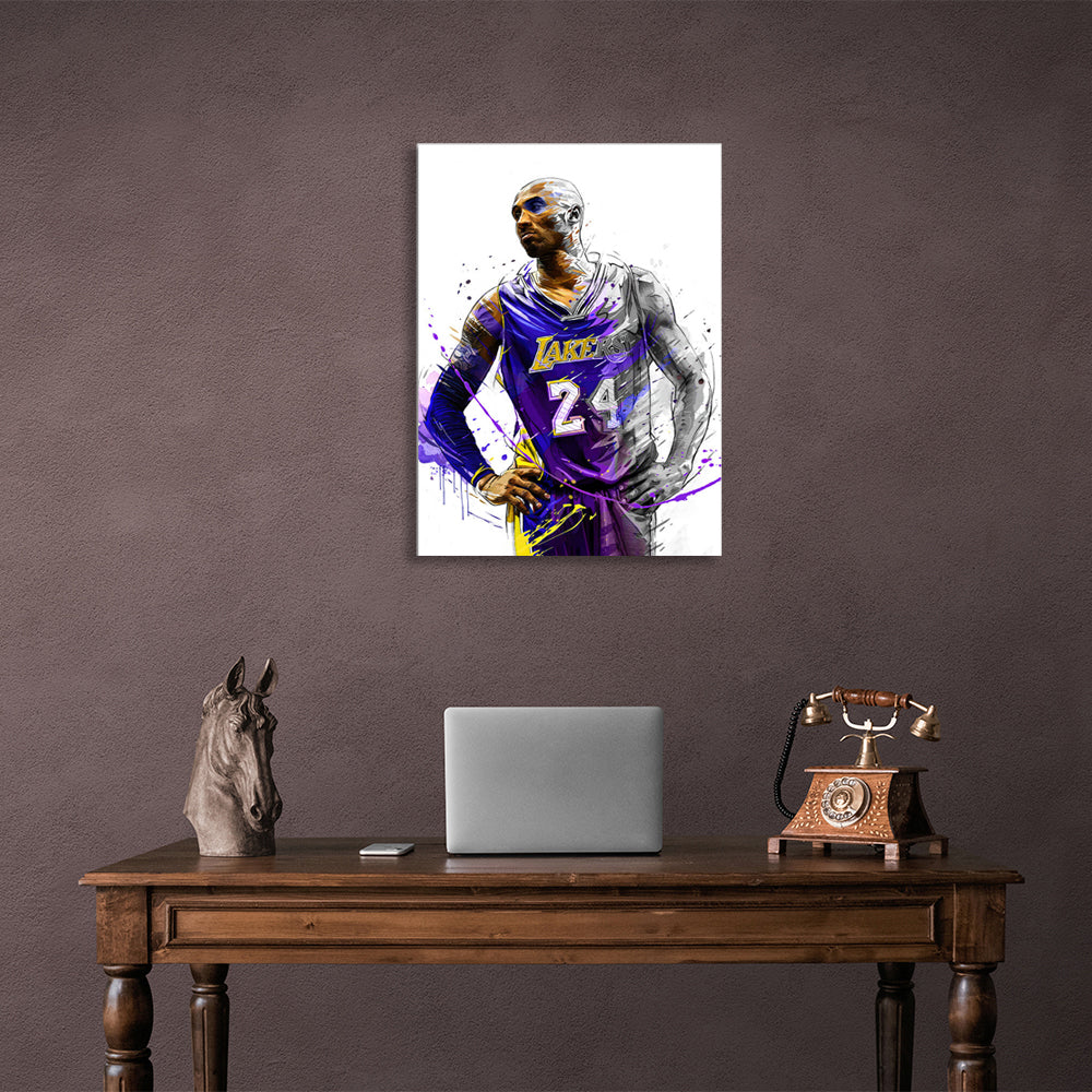 Basketball player Kobe Bryant Los Angeles Lakers Canvas Wall Art Print