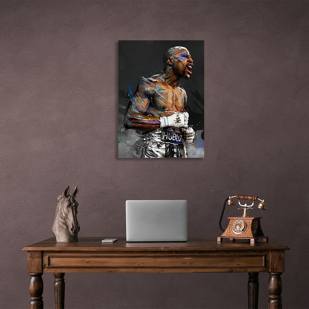 Kunstdruck auf Leinwand, Motiv: Boxer Floyd Mayweather