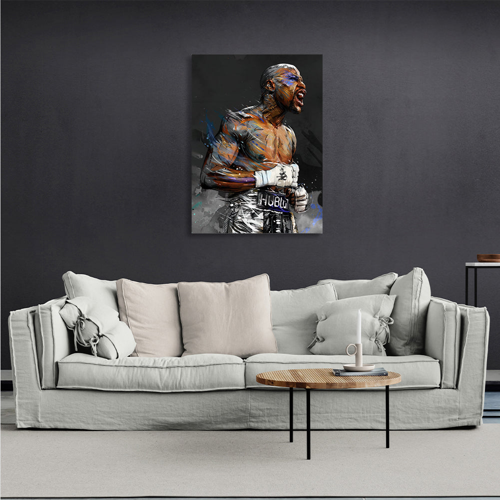 Kunstdruck auf Leinwand, Motiv: Boxer Floyd Mayweather