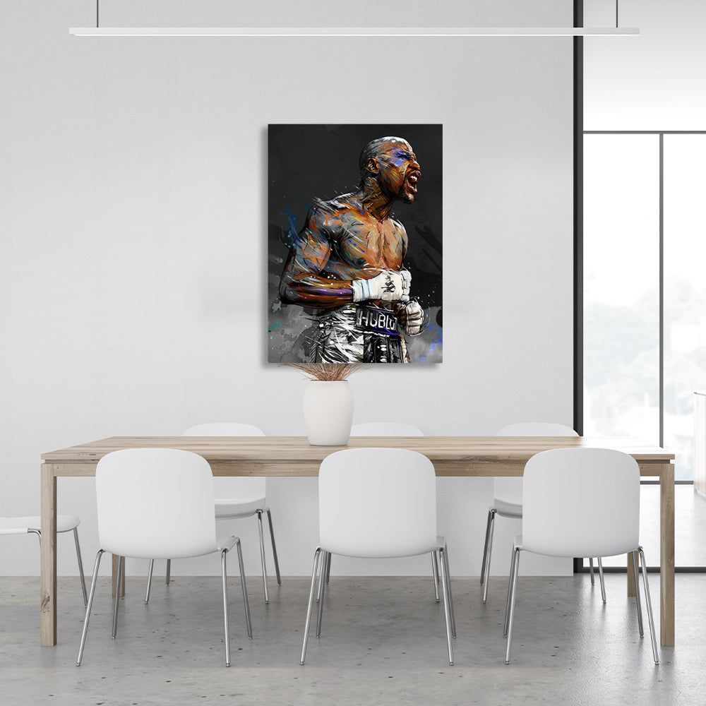 Kunstdruck auf Leinwand, Motiv: Boxer Floyd Mayweather