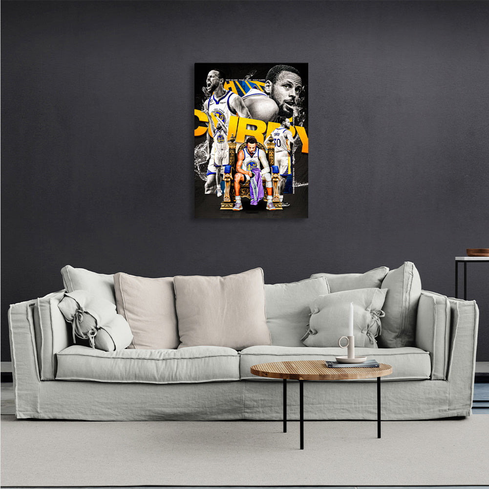 Leinwandbild, Motiv: Basketballspieler, Golden State Warriors, Stephen Curry, Wandbild