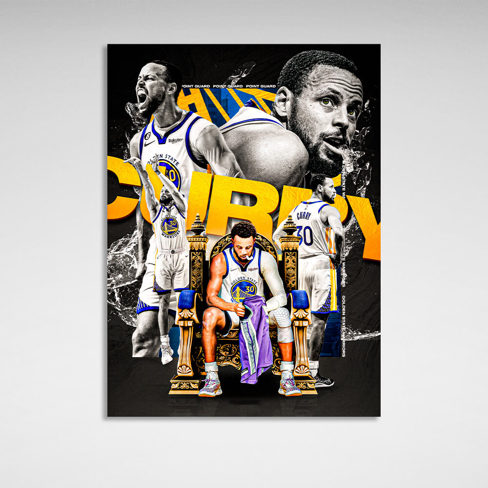 Leinwandbild, Motiv: Basketballspieler, Golden State Warriors, Stephen Curry, Wandbild