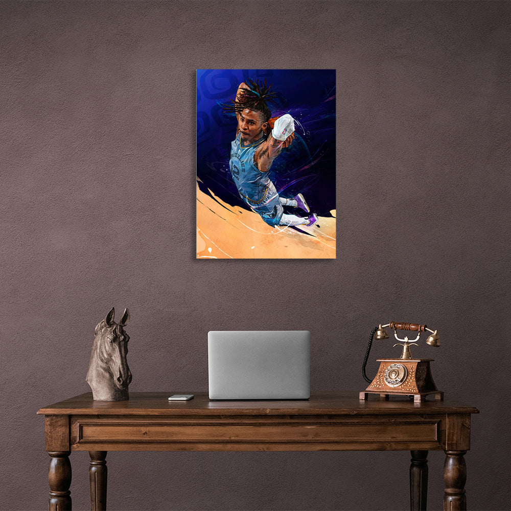 Basketball player Jah Morant Canvas Wall Art Print