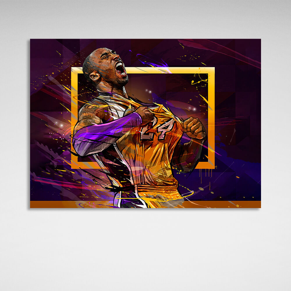 Leinwandbild, Motiv: Basketballspieler Los Angeles Lakers, Kobe Bryant, Wandbild