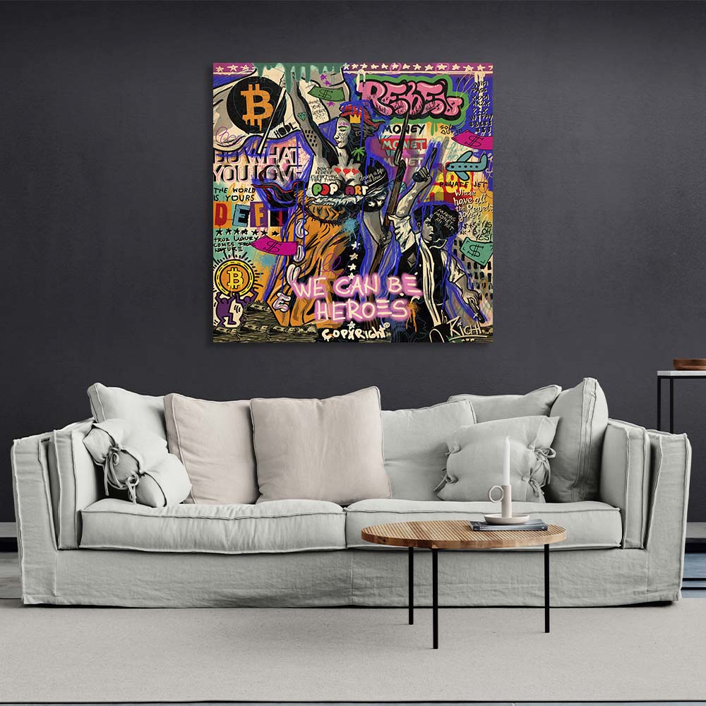 Pop art We can be heroes Canvas Wall Art Print