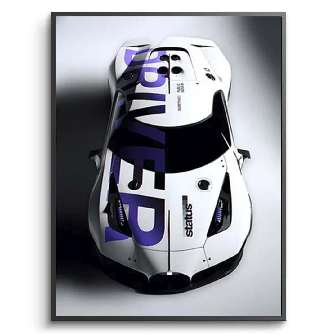 Bugatti white Cars Canvas Wall Art Print