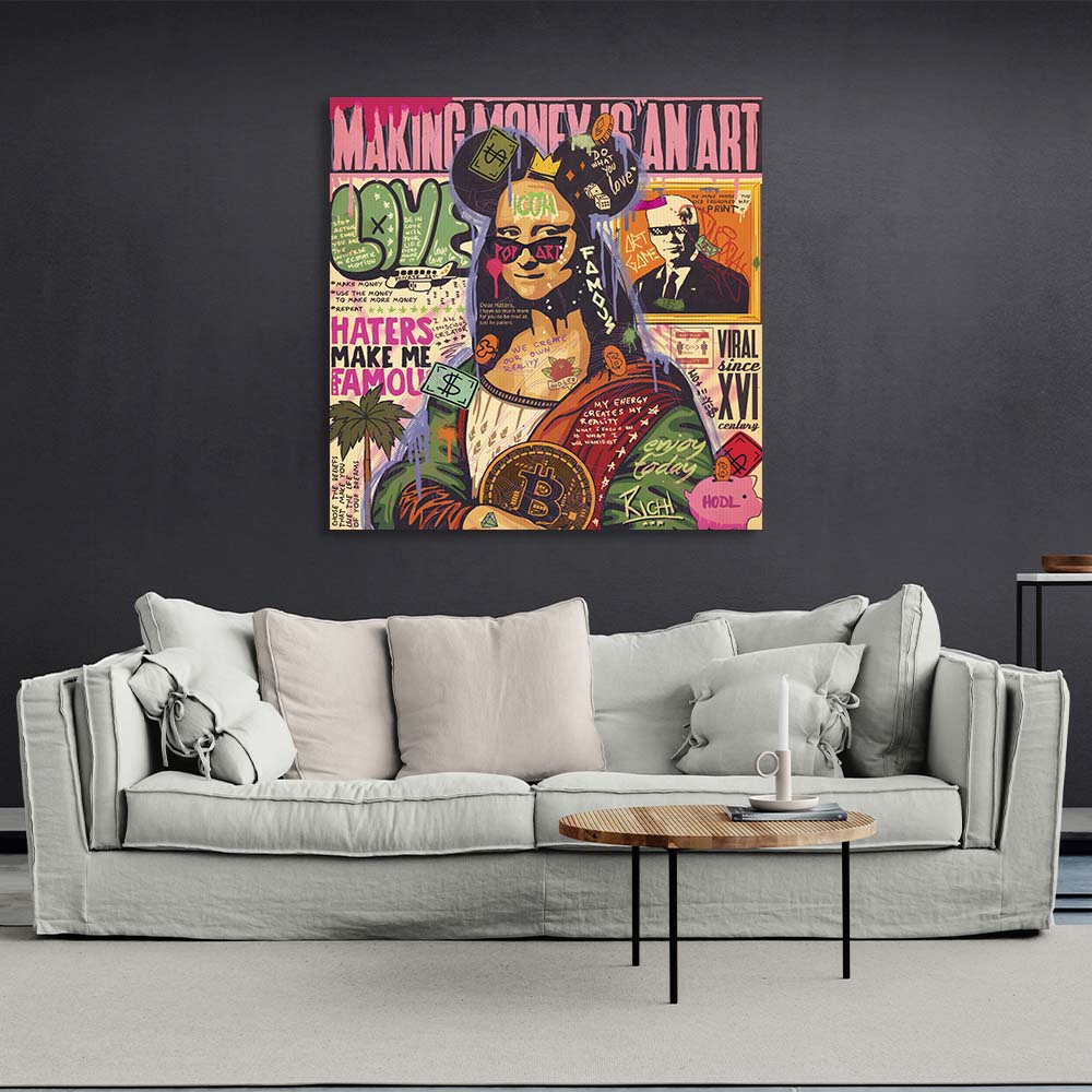 Pop-Art-Kunstdruck „Gioconda“ auf Leinwand