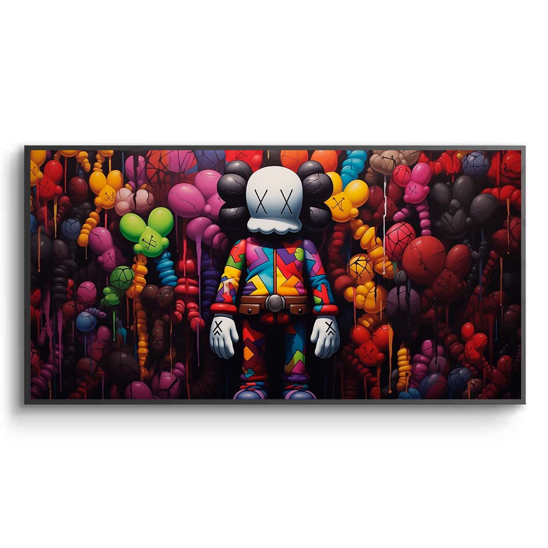 Colorful Bearbrick Wonderland Canvas Wall Art - KAWS