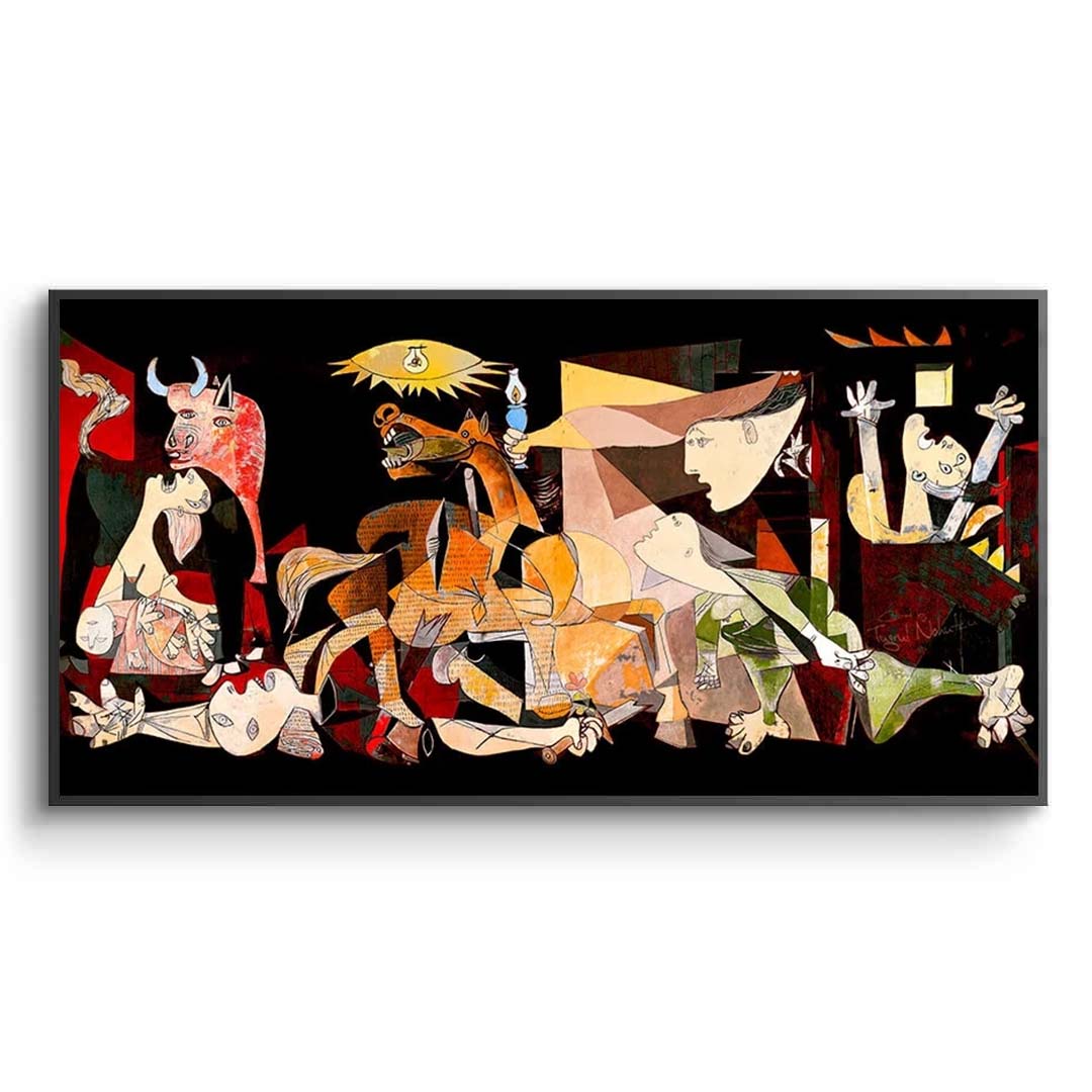Reproduktion von Pablo Picasso Guernica in Farbe Reproduktion Leinwand Wand Kunstdruck