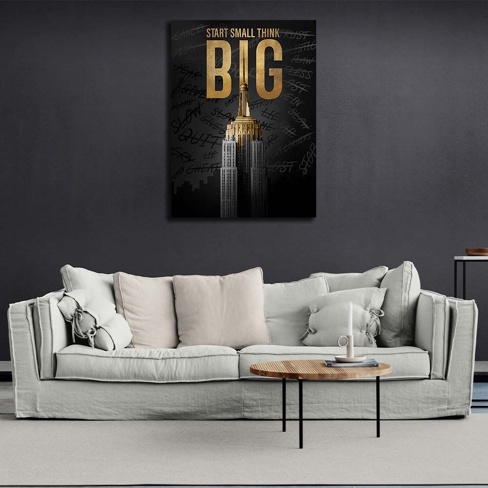 Start small, think big Motivational Canvas Wall Art Print