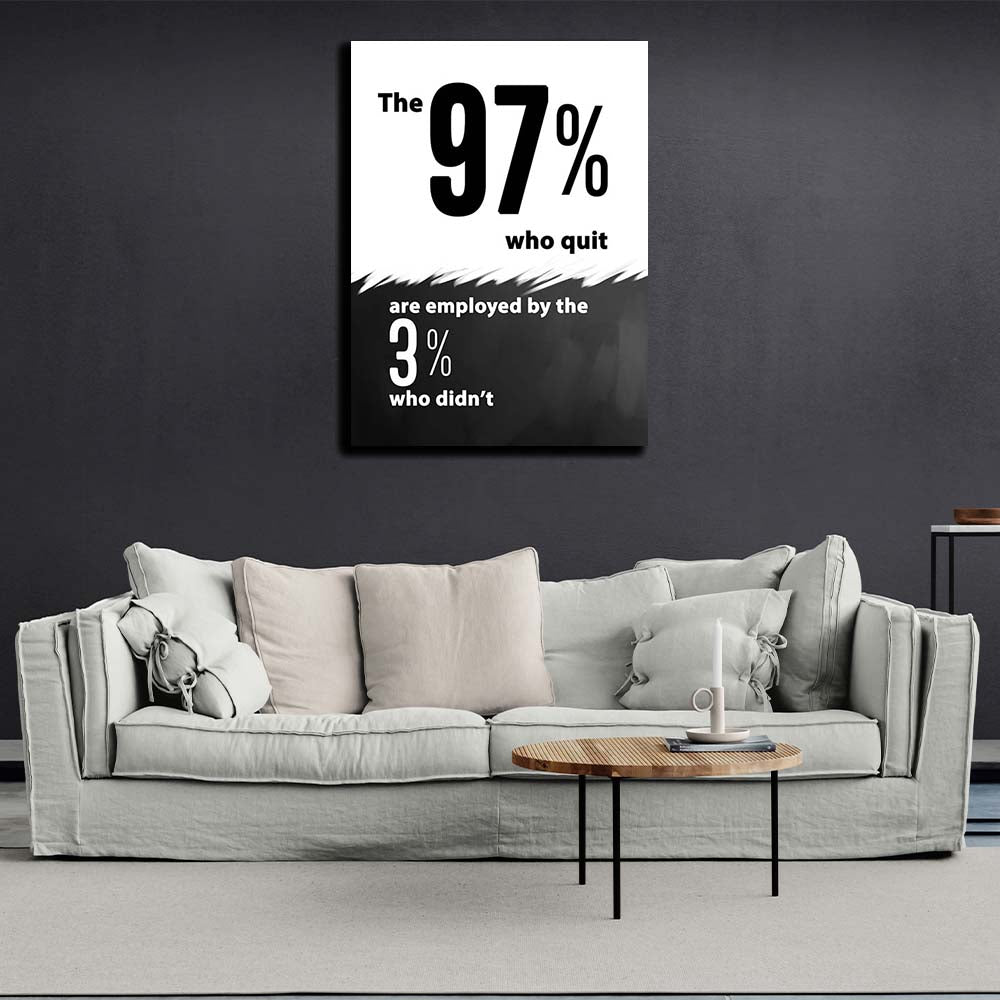 97% are running at 3% ENG Motivational Canvas Wall Art Print