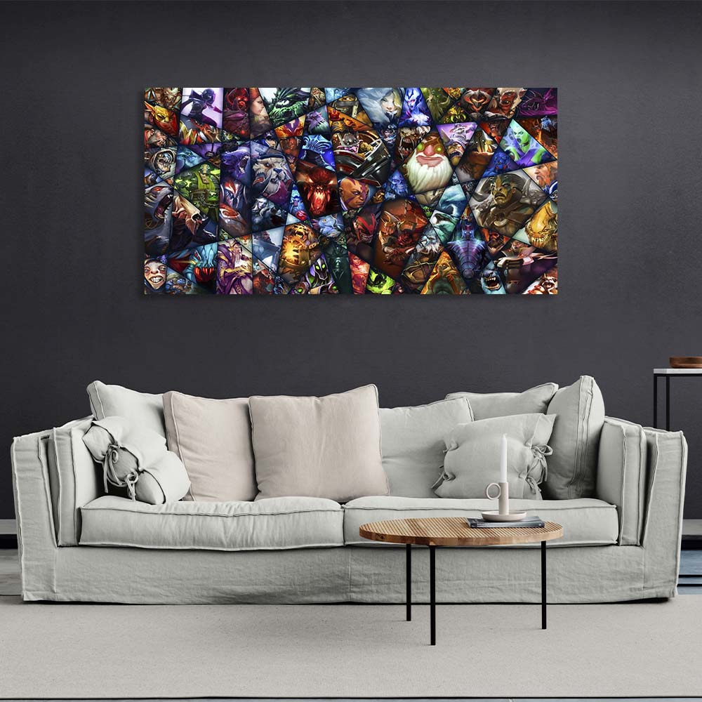 Interior Dota 2 Characters Canvas Wall Art Print