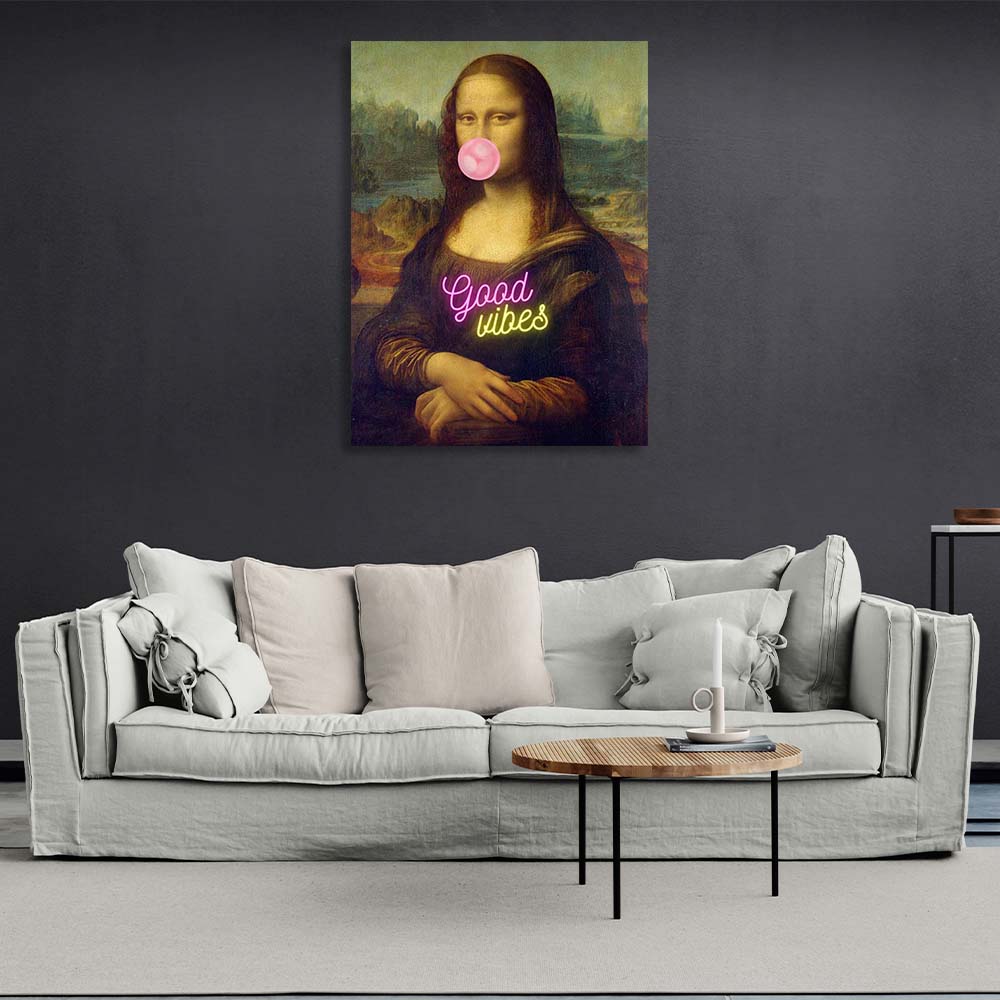 Kunstdruck auf Leinwand, Mona Lisa. Gute Stimmung