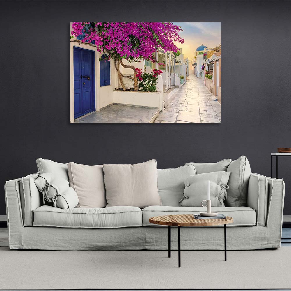 Canvas Wall Art Print Street in Greek Paros