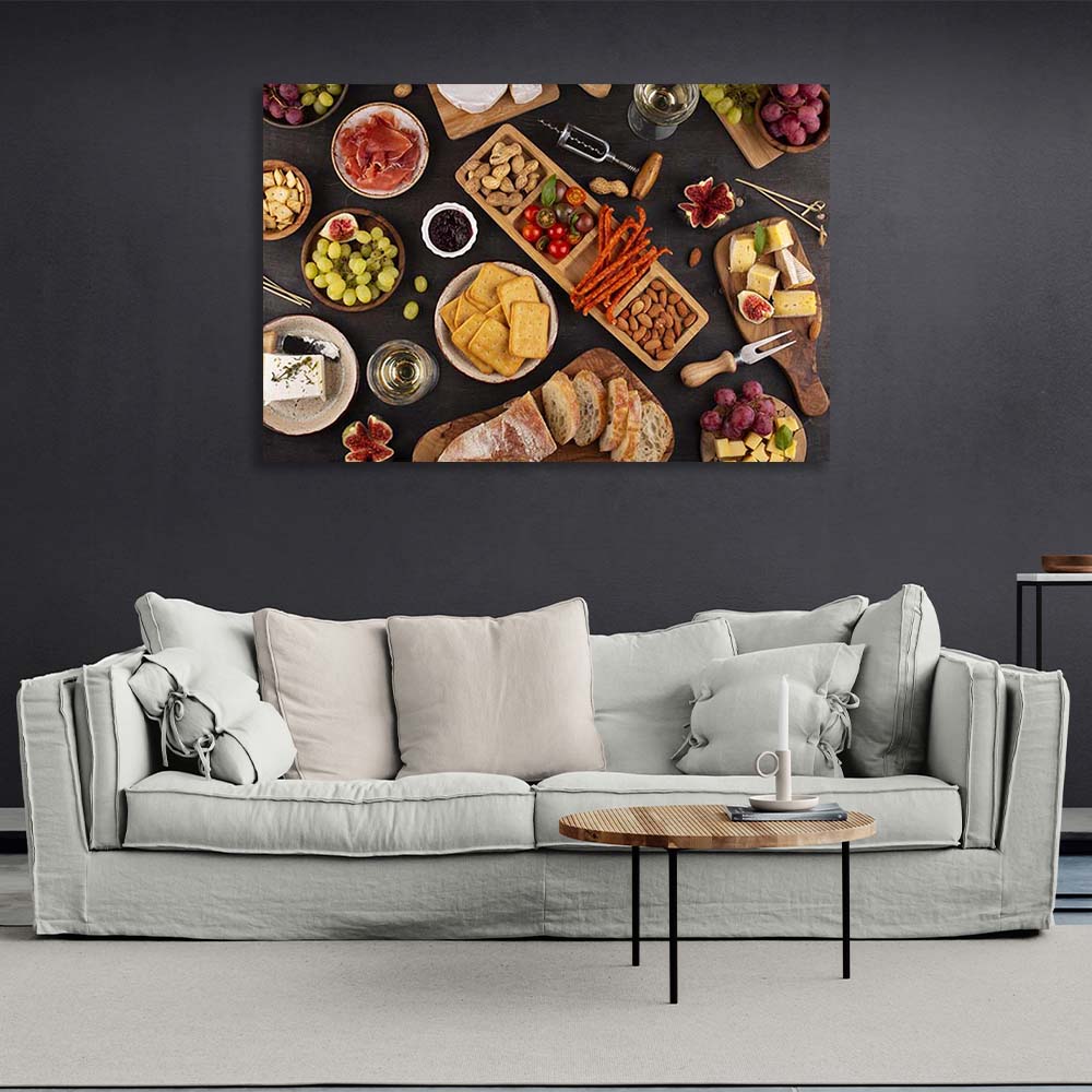 Canvas Wall Art Print For Kitchen Party Snacks