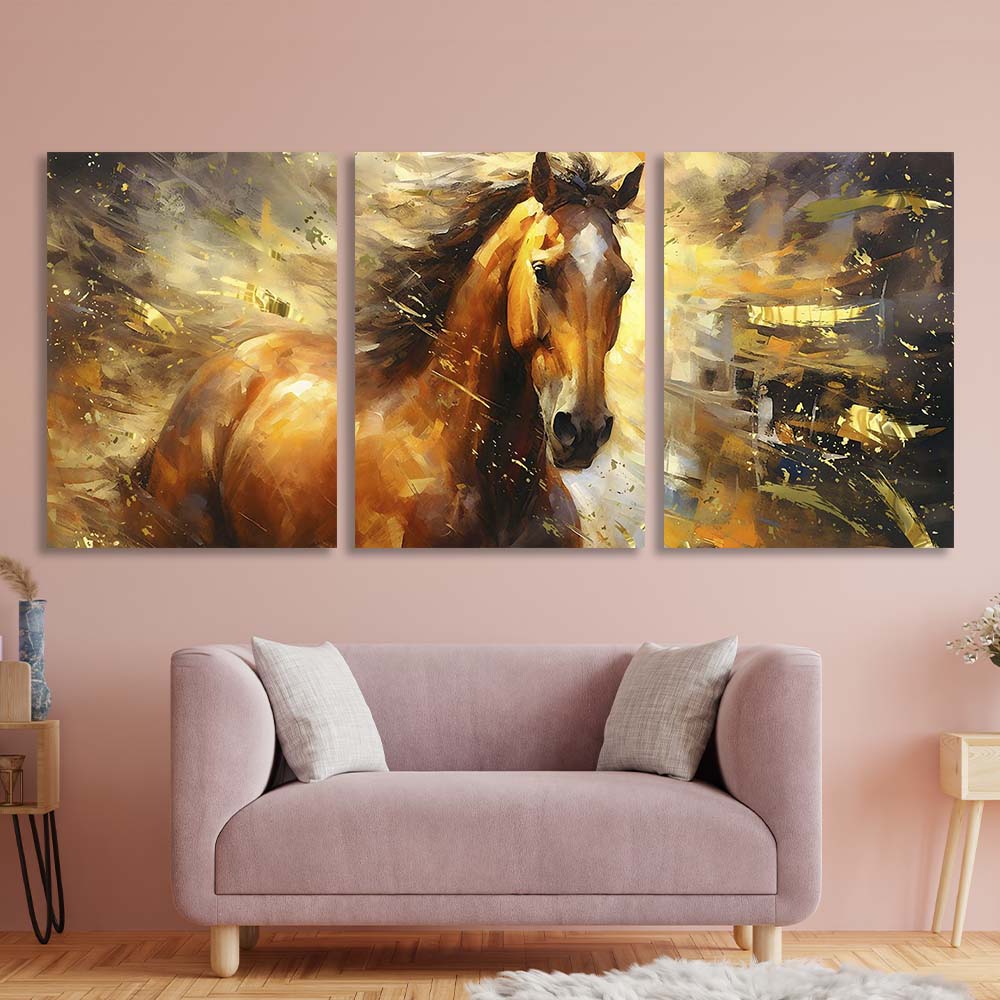 Multi Panel Canvas Wall Art Print Painted Horse