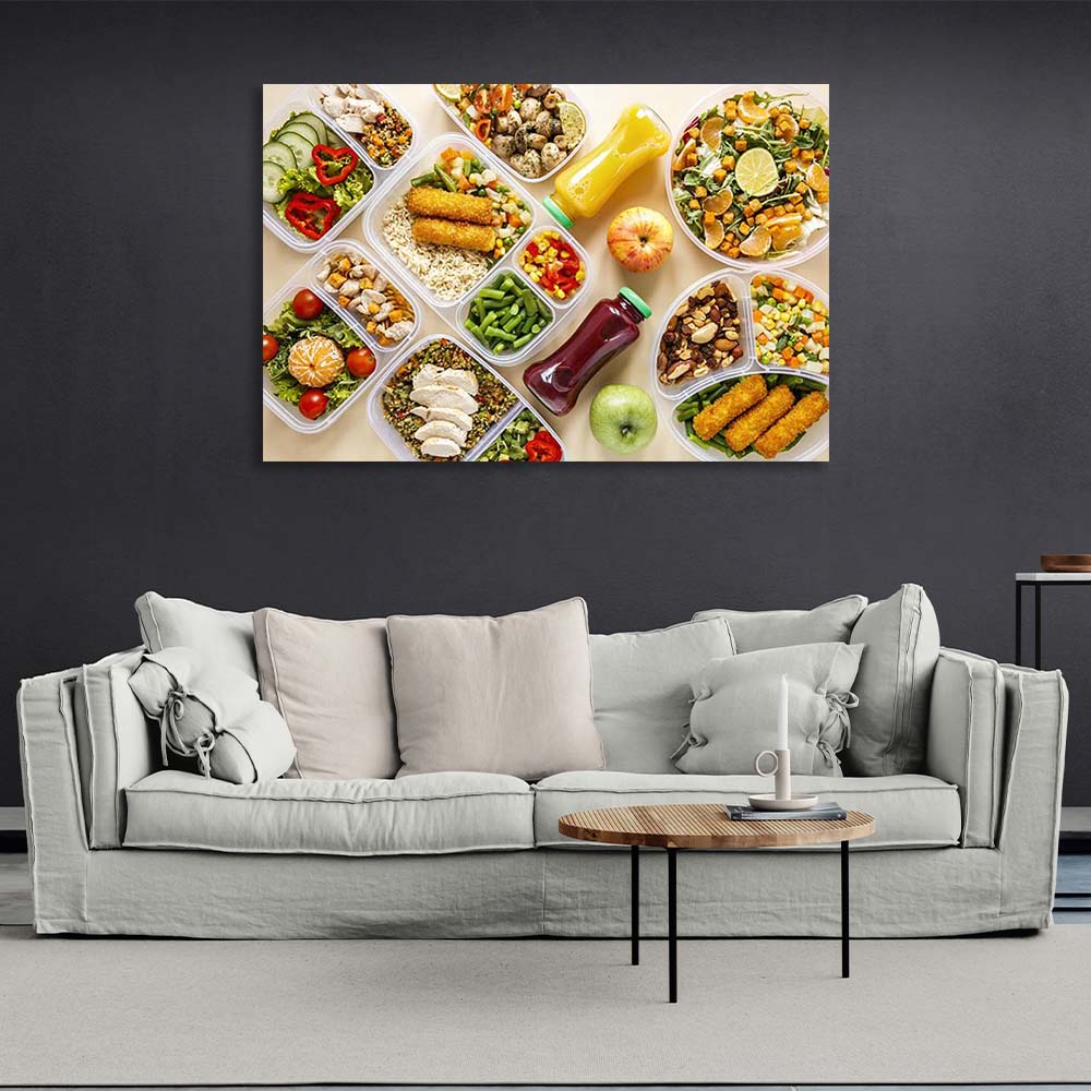 Canvas Wall Art Print For Kitchen Healthy Breakfast