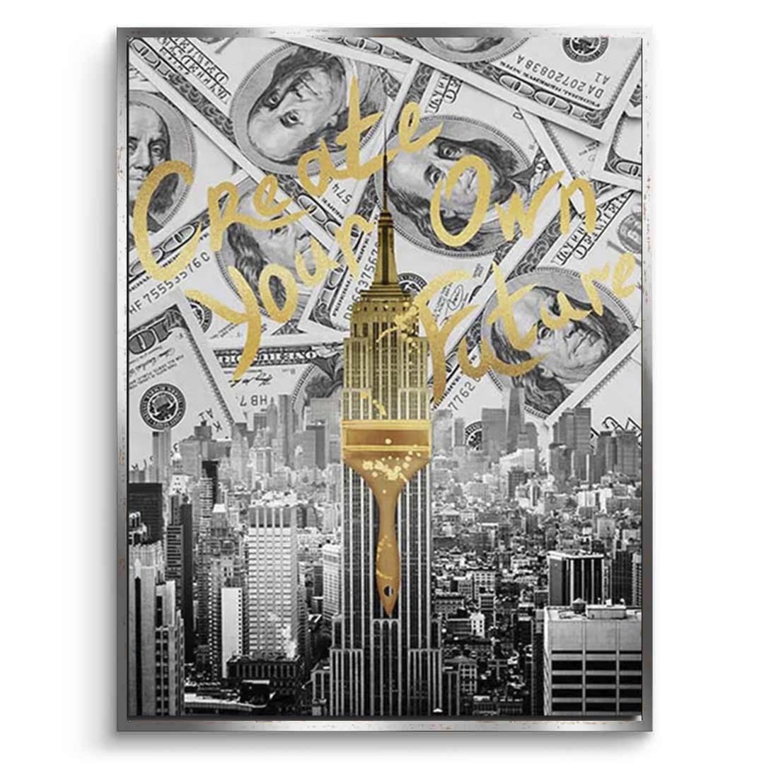 „Zeit für Geld statt Dollars und Uhren – inspirierender Kunstdruck auf Leinwand“