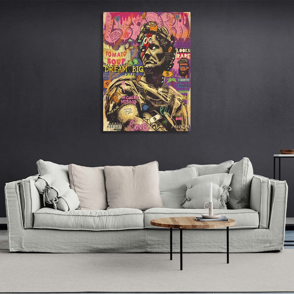 Pop-Art-Kunstdruck auf Leinwand, Motiv: Julius Caesar