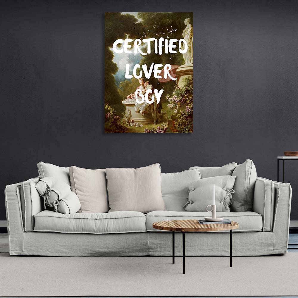 Kunstdruck auf Leinwand, Motiv „Certified Lover Boy“