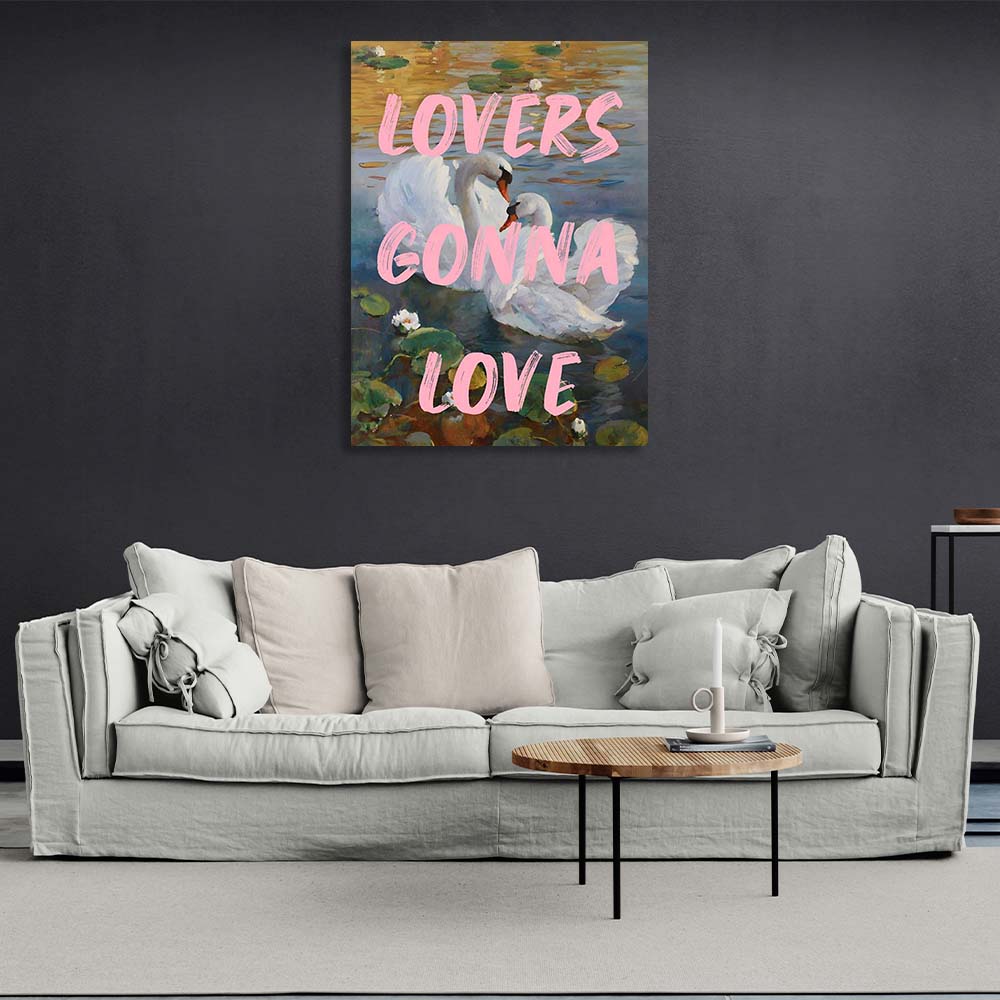 Canvas Wall Art Print A couple of swans. Lovers gonna love