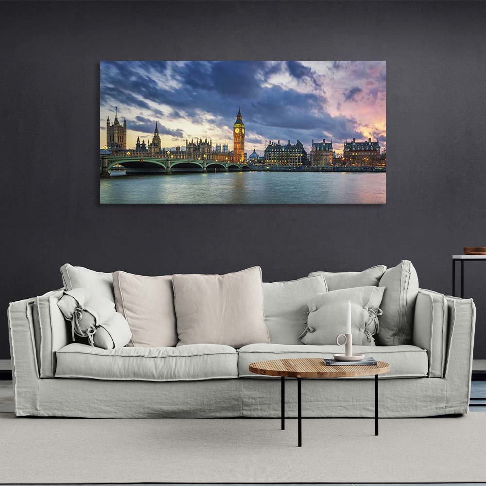 Canvas Wall Art Print Sunset over the Thames