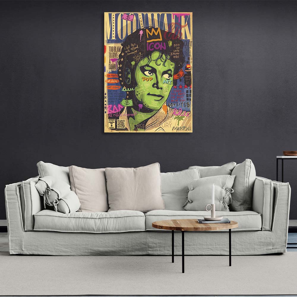 Pop-Art-Kunstdruck mit Michael Jackson auf Leinwand