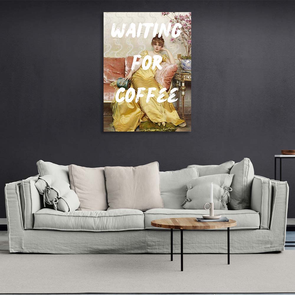 Kunstdruck auf Leinwand „Reverie. Warten auf Kaffee“