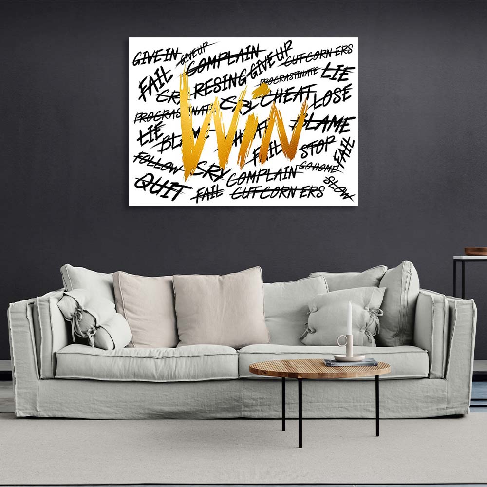 Victory without excuses Motivational Canvas Wall Art Print