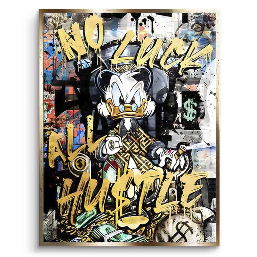 Scrooge with yellow lettering Inspirational Canvas Wall Art Print