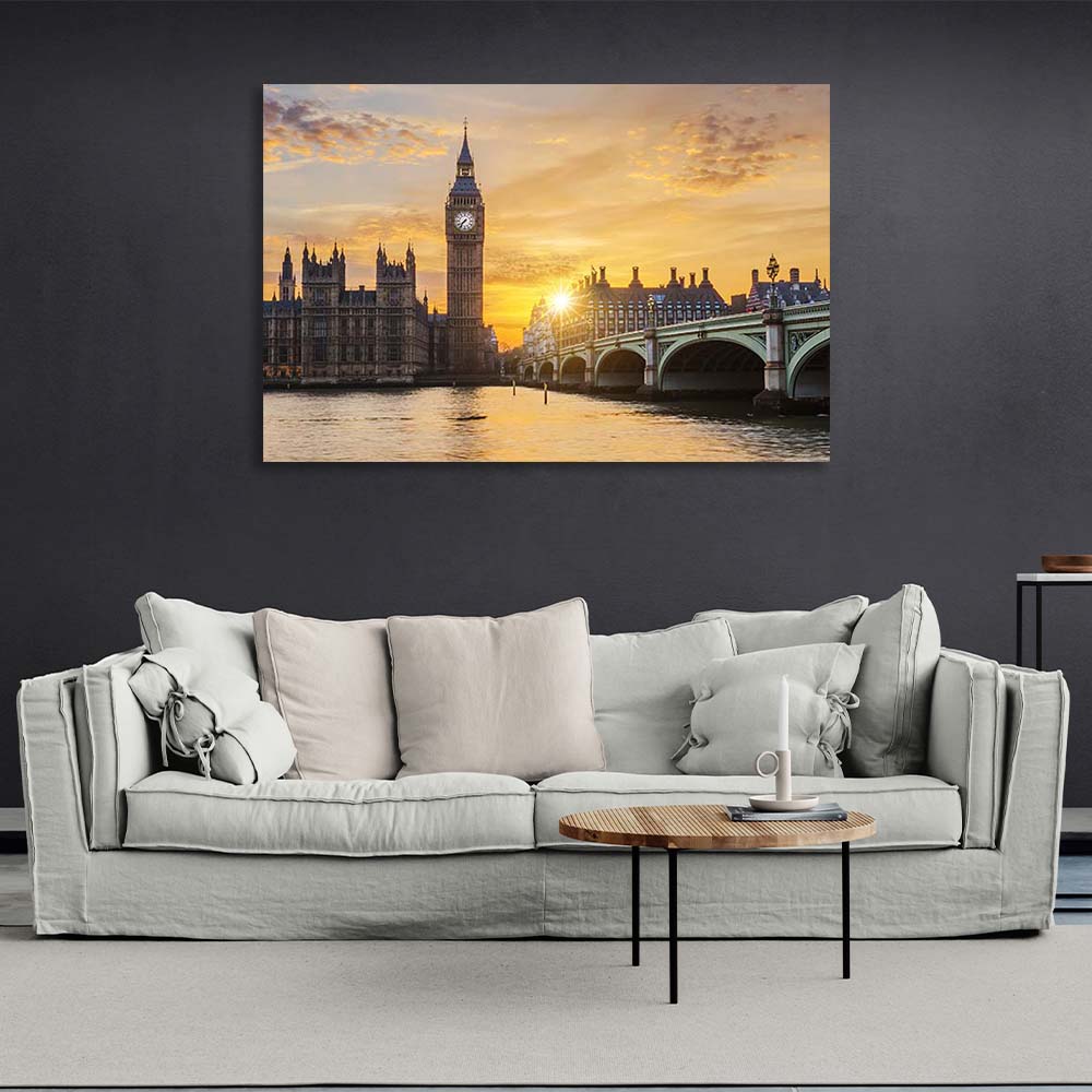 Kunstdruck auf Leinwand, London im Morgengrauen