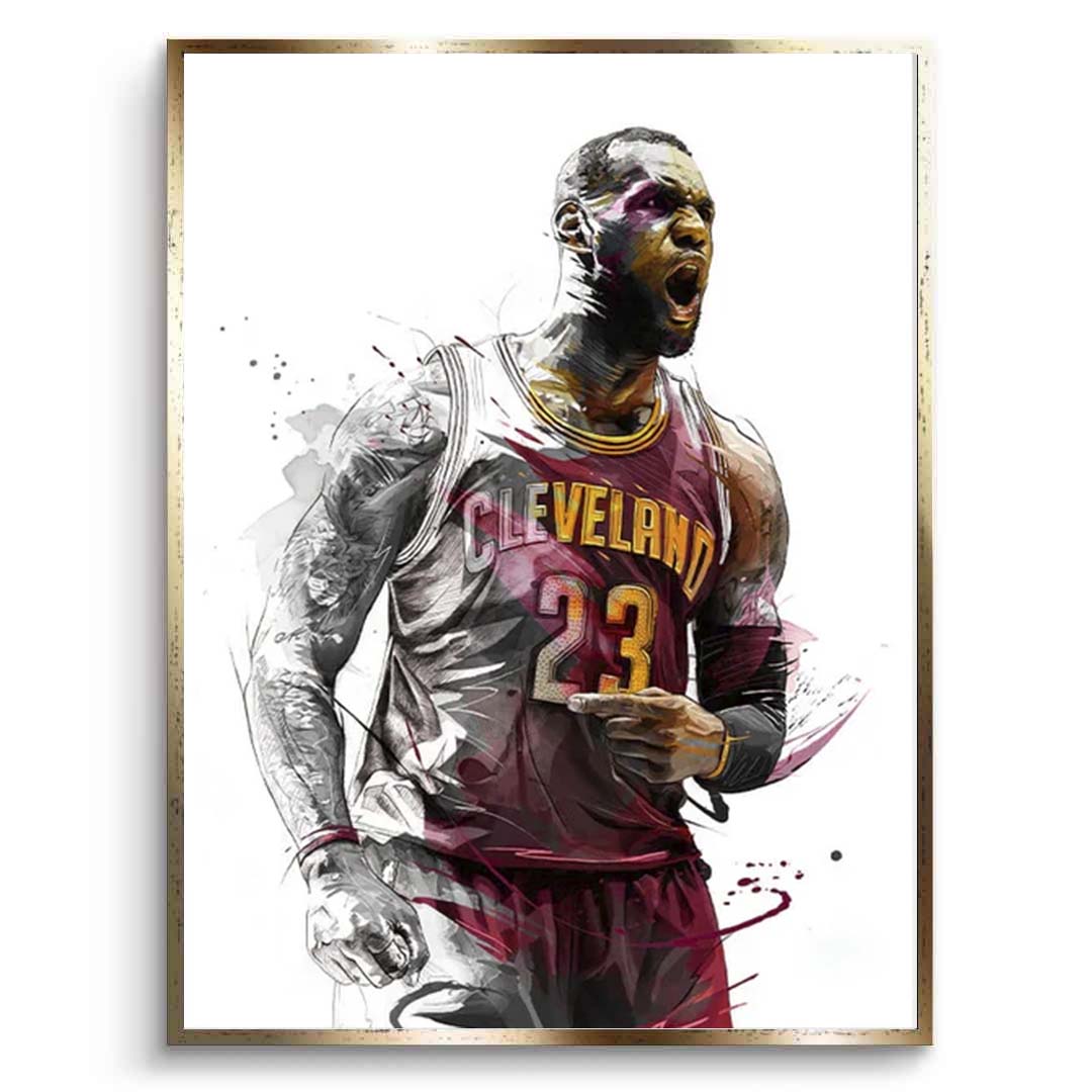 Leinwandbild mit Basketballspieler LeBron James