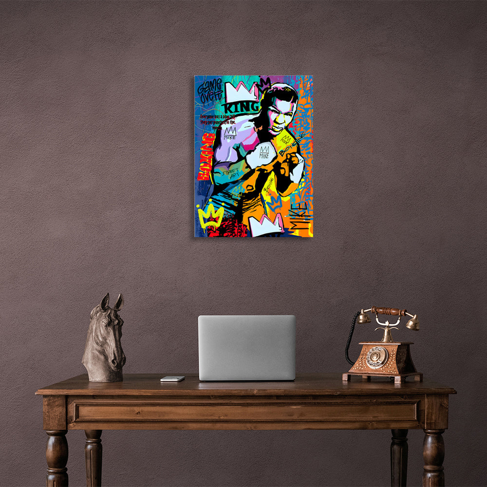 Graffiti-style boxer Mike Tyson Canvas Wall Art Print