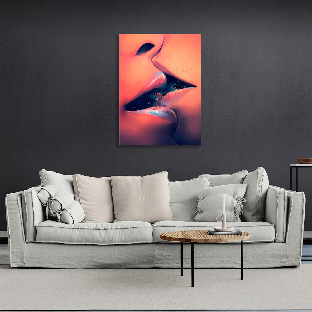 Kunstdruck auf Leinwand „Kiss“ für Schlafzimmer