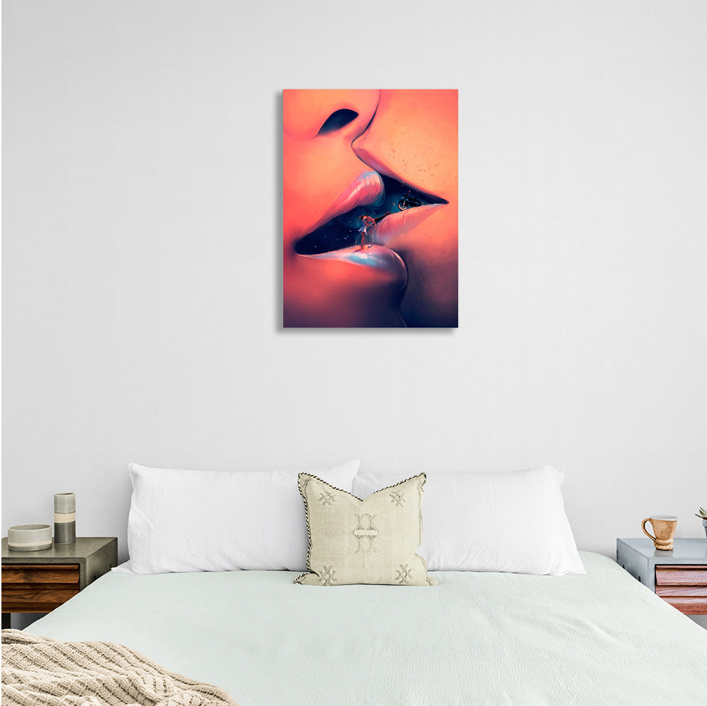 Kunstdruck auf Leinwand „Kiss“ für Schlafzimmer