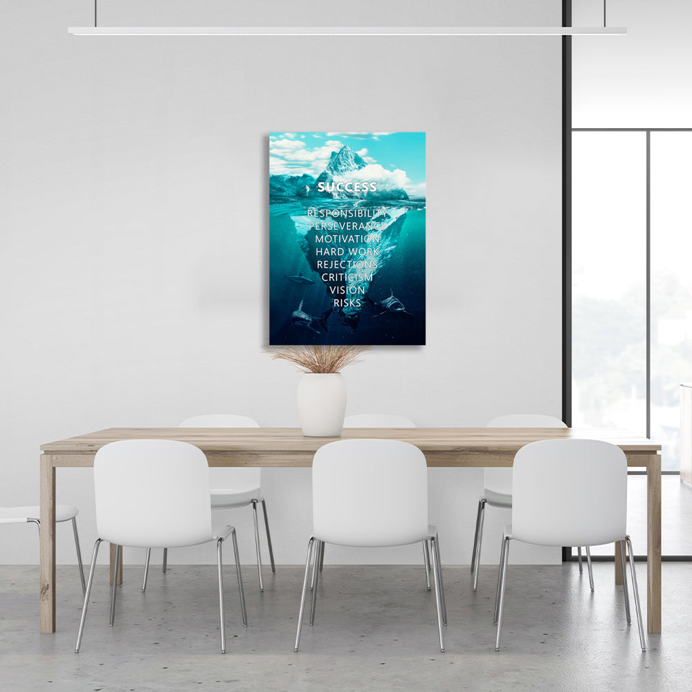 For motivation for the office success principles Motivational Canvas Wall Art Print