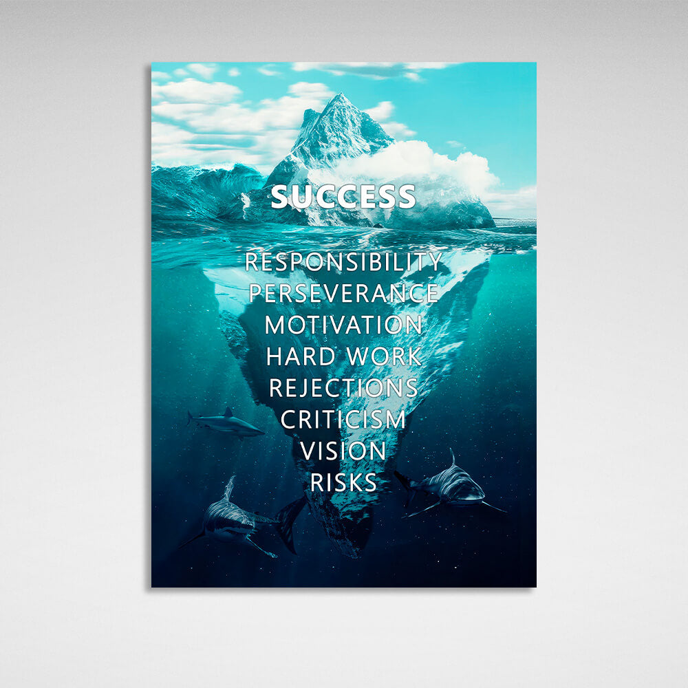 For motivation for the office success principles Motivational Canvas Wall Art Print