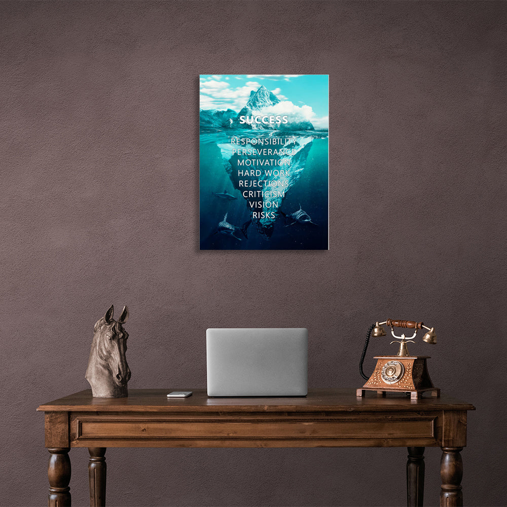 For motivation for the office success principles Motivational Canvas Wall Art Print