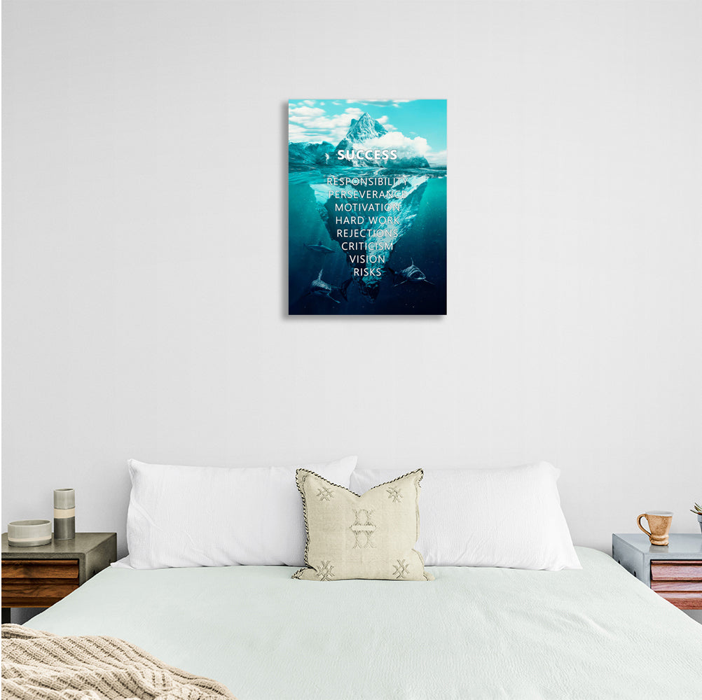 For motivation for the office success principles Motivational Canvas Wall Art Print