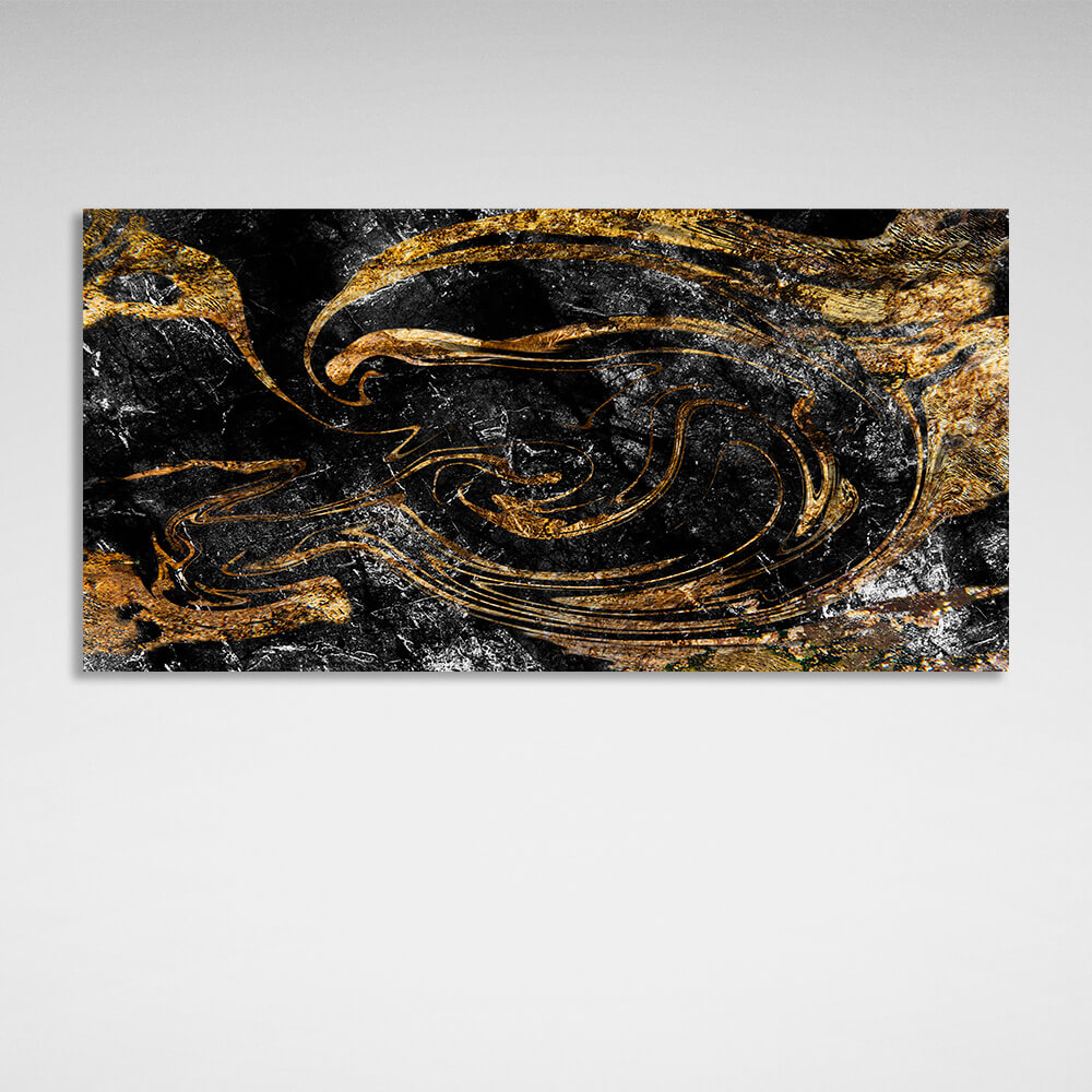 Abstraction black and gold divorces Abstraction Canvas Wall Art Print