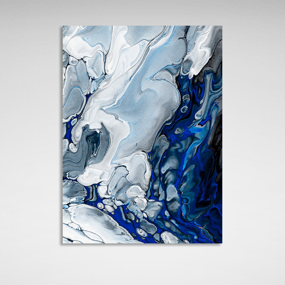 Abstraction blue and white divorces Abstraction Canvas Wall Art Print